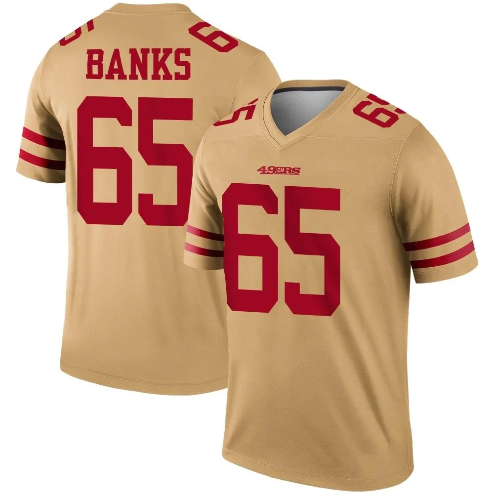 Men's San Francisco 49ers Aaron Banks Nike Inverted Legend Gold Jersey Men's San Francisco 49ers Aaron Banks Nike Inverted Legend Gold Jersey