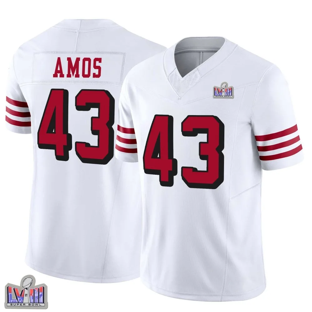 Men's San Francisco 49ers Adrian Amos Nike Alternate Vapor F.U.S.E. Super Bowl LVIII Patch Limited White Jersey Men's San Francisco 49ers Adrian Amos Nike Alternate Vapor F.U.S.E. Super Bowl LVIII Patch Limited White Jersey