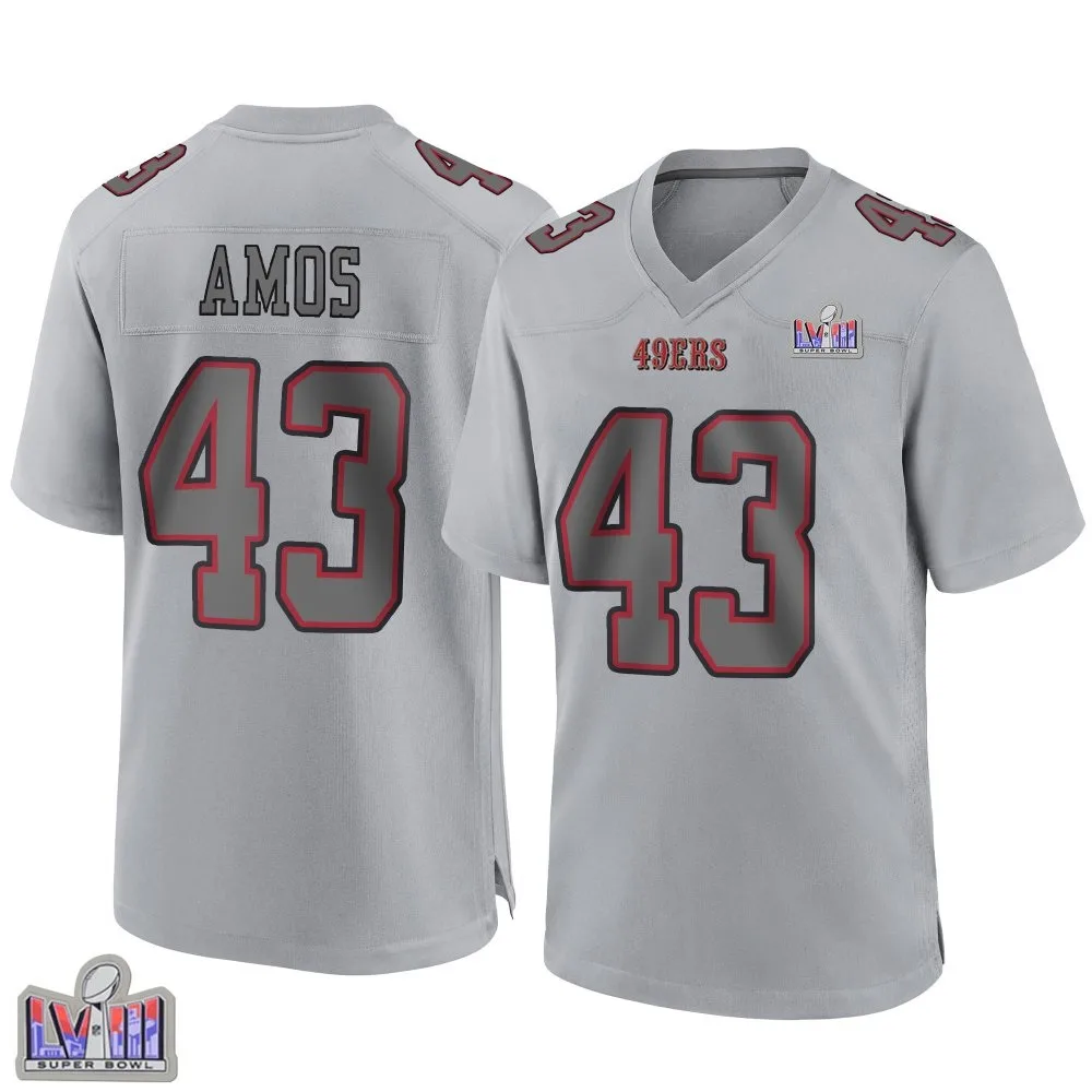 Men's San Francisco 49ers Adrian Amos Nike Atmosphere Fashion Super Bowl LVIII Patch Game Gray Jersey Men's San Francisco 49ers Adrian Amos Nike Atmosphere Fashion Super Bowl LVIII Patch Game Gray Jersey