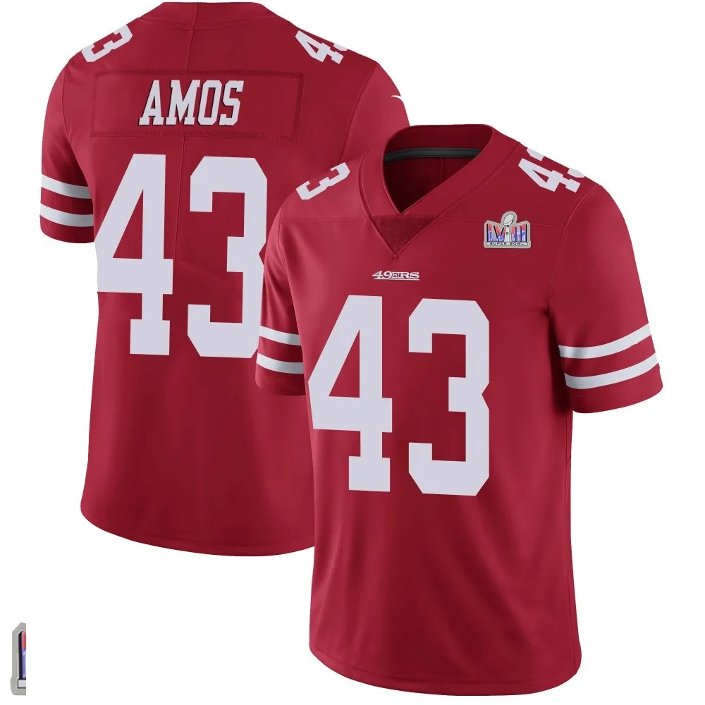 Men's San Francisco 49ers Adrian Amos Nike Team Color Vapor Untouchable Super Bowl LVIII Patch Limited Red Jersey Men's San Francisco 49ers Adrian Amos Nike Team Color Vapor Untouchable Super Bowl LVIII Patch Limited Red Jersey