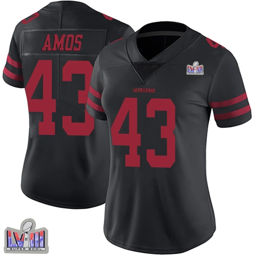 Women's San Francisco 49ers Adrian Amos Nike Alternate Vapor Untouchable Super Bowl LVIII Patch Limited Black Jersey Women's San Francisco 49ers Adrian Amos Nike Alternate Vapor Untouchable Super Bowl LVIII Patch Limited Black Jersey