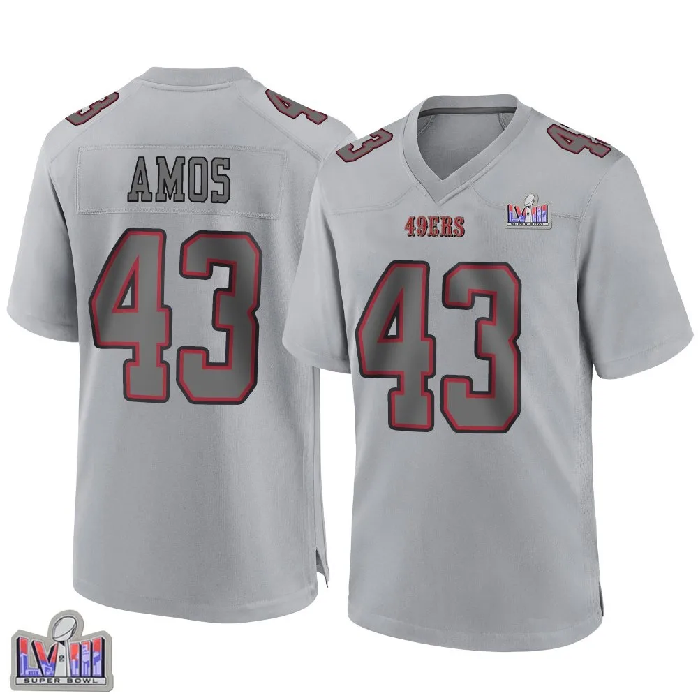 Youth San Francisco 49ers Adrian Amos Nike Atmosphere Fashion Super Bowl LVIII Patch Game Gray Jersey Youth San Francisco 49ers Adrian Amos Nike Atmosphere Fashion Super Bowl LVIII Patch Game Gray Jersey