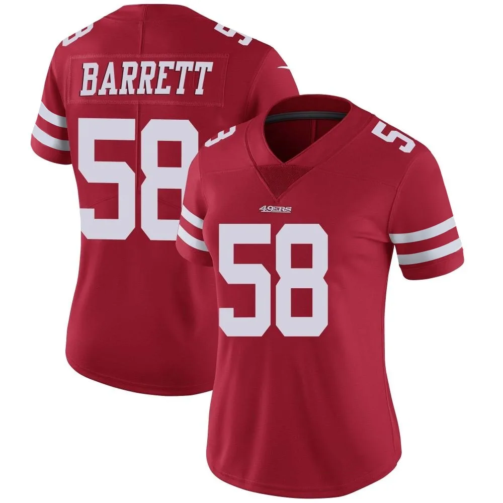 Women's San Francisco 49ers Alex Barrett Nike Team Color Vapor Untouchable Limited Red Jersey Women's San Francisco 49ers Alex Barrett Nike Team Color Vapor Untouchable Limited Red Jersey