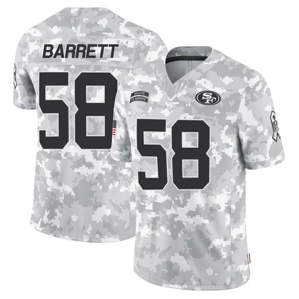 Youth San Francisco 49ers Alex Barrett Nike 2024 Salute To Service Limited Arctic Camo Jersey Youth San Francisco 49ers Alex Barrett Nike 2024 Salute To Service Limited Arctic Camo Jersey