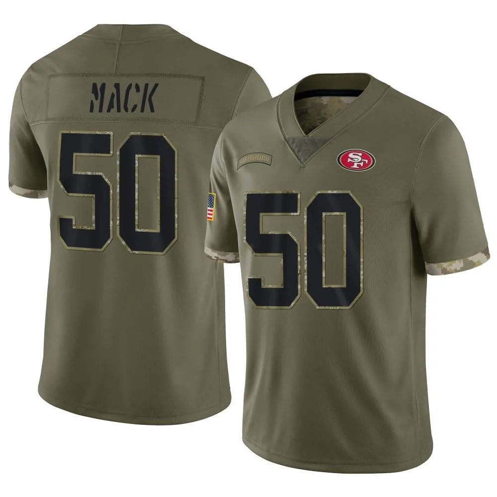 Men's San Francisco 49ers Alex Mack Nike 2022 Salute To Service Limited Olive Jersey Men's San Francisco 49ers Alex Mack Nike 2022 Salute To Service Limited Olive Jersey