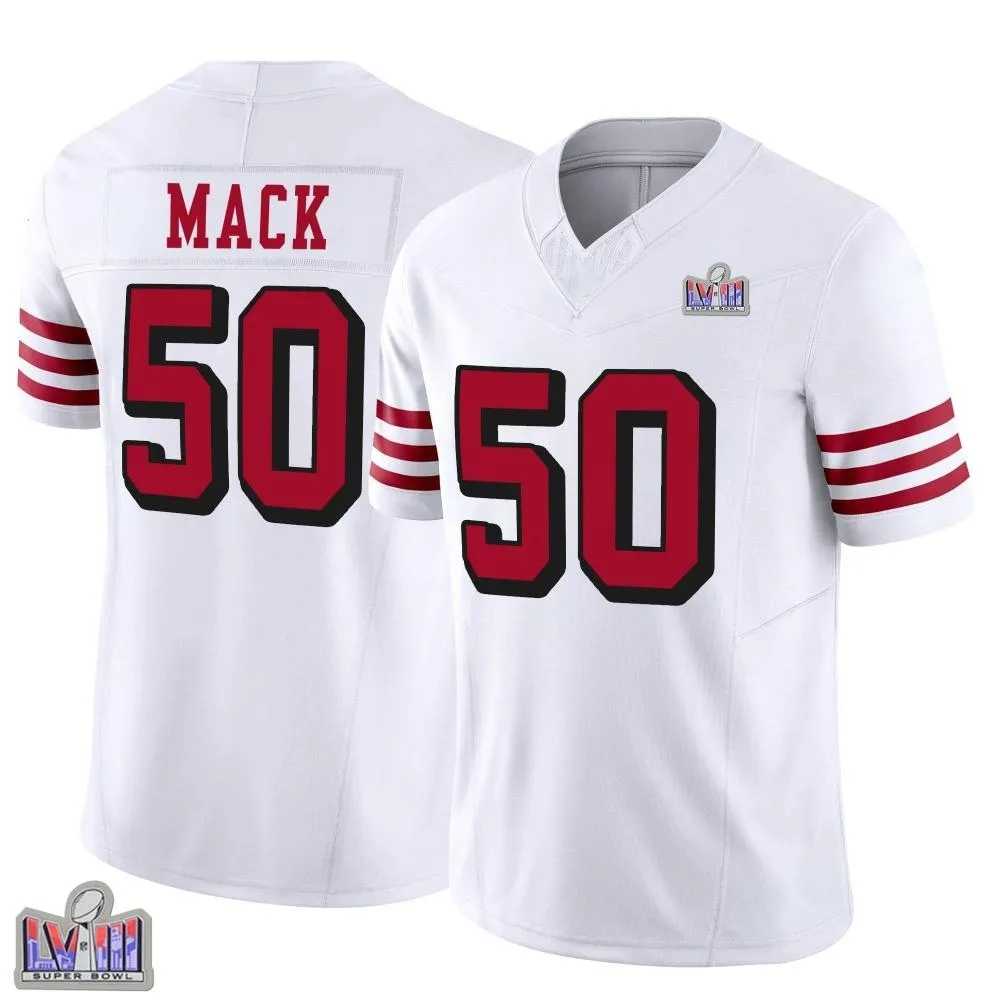 Youth San Francisco 49ers Alex Mack Nike Alternate Vapor F.U.S.E. Super Bowl LVIII Patch Limited White Jersey Youth San Francisco 49ers Alex Mack Nike Alternate Vapor F.U.S.E. Super Bowl LVIII Patch Limited White Jersey