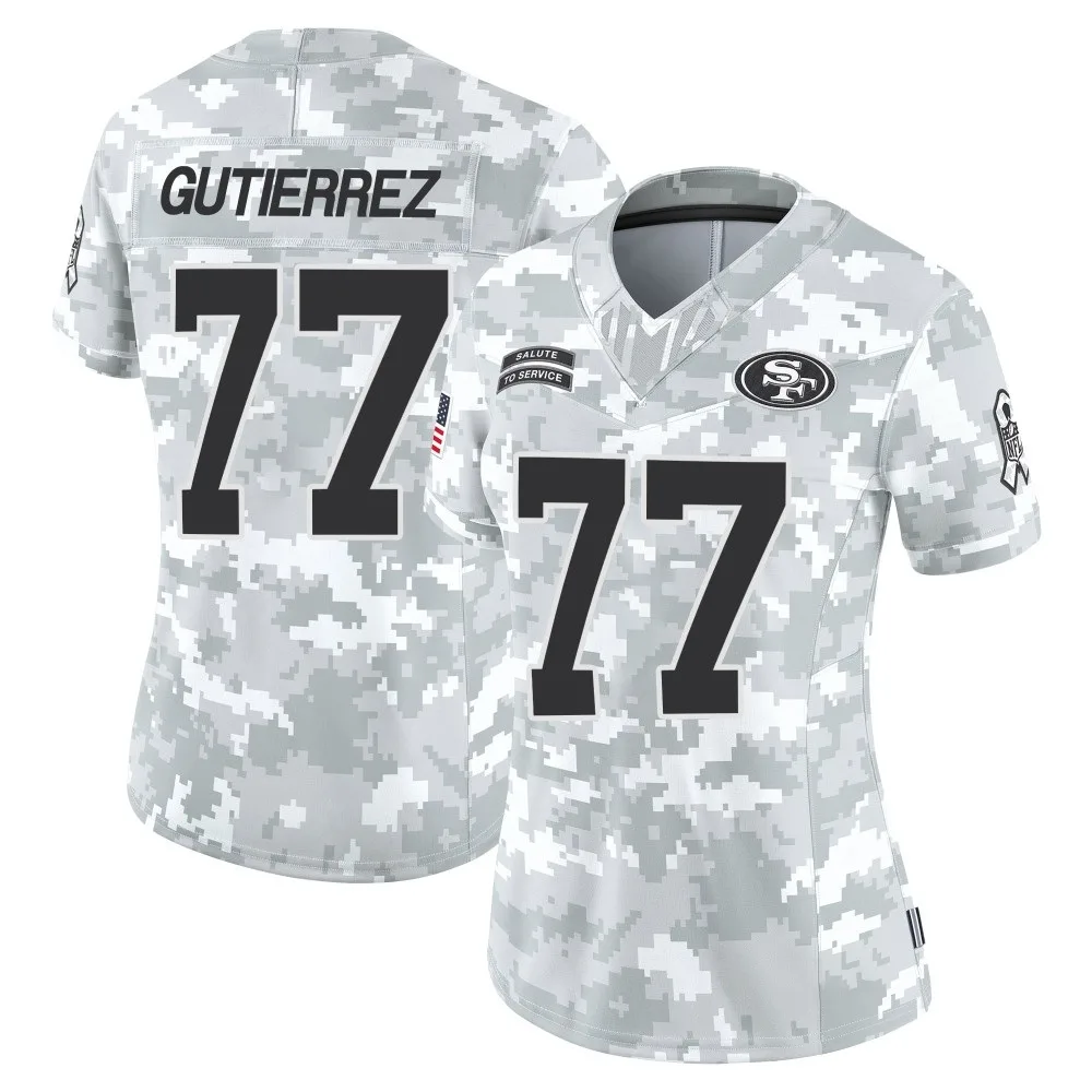 Women's San Francisco 49ers Alfredo Gutierrez Nike Francisco 2024 Salute To Service Limited Arctic Camo Jersey Women's San Francisco 49ers Alfredo Gutierrez Nike Francisco 2024 Salute To Service Limited Arctic Camo Jersey