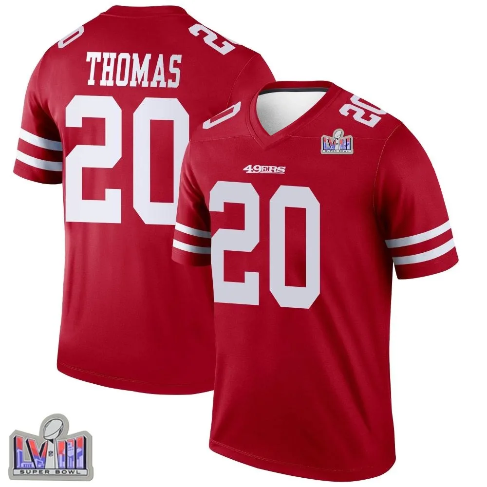 Youth San Francisco 49ers Ambry Thomas Nike Super Bowl LVIII Patch Legend Scarlet Jersey Youth San Francisco 49ers Ambry Thomas Nike Super Bowl LVIII Patch Legend Scarlet Jersey