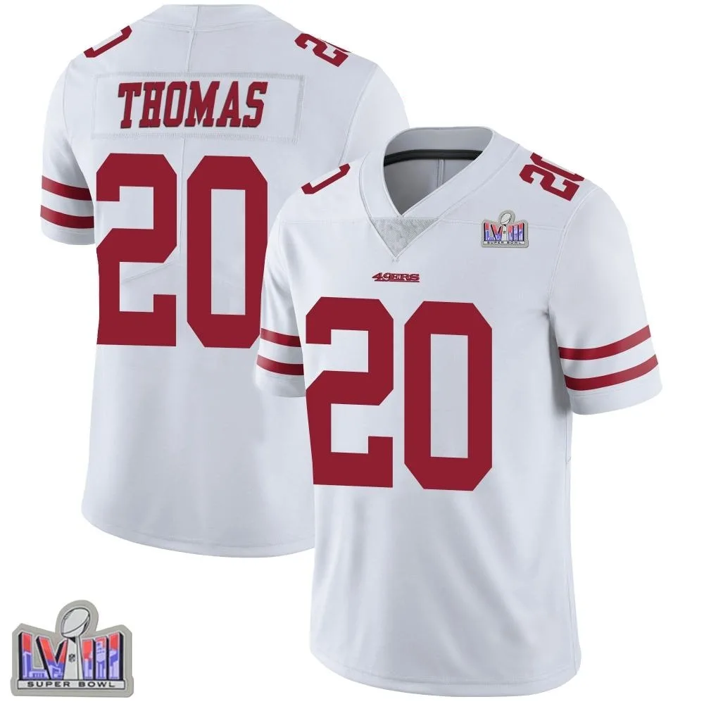 Youth San Francisco 49ers Ambry Thomas Nike Vapor Untouchable Super Bowl LVIII Patch Limited White Jersey Youth San Francisco 49ers Ambry Thomas Nike Vapor Untouchable Super Bowl LVIII Patch Limited White Jersey