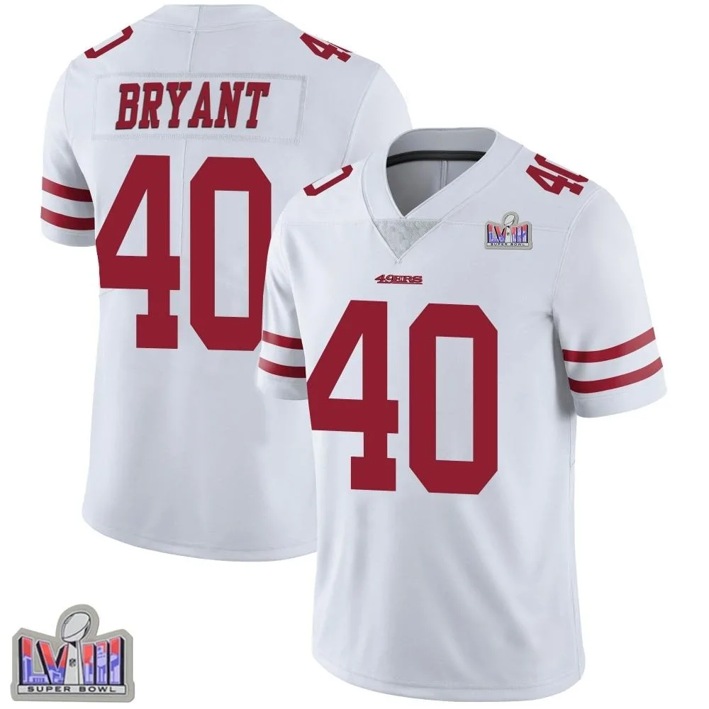 Men's San Francisco 49ers Austin Bryant Nike Vapor Untouchable Super Bowl LVIII Patch Limited White Jersey Men's San Francisco 49ers Austin Bryant Nike Vapor Untouchable Super Bowl LVIII Patch Limited White Jersey