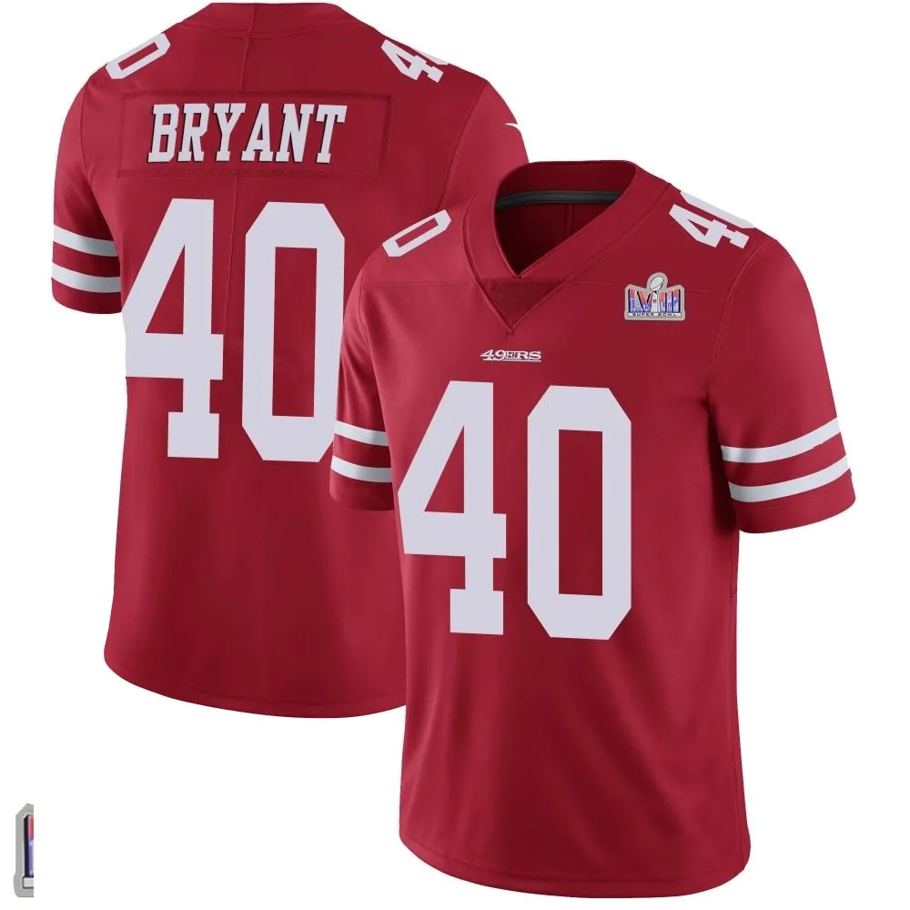 Youth San Francisco 49ers Austin Bryant Nike Team Color Vapor Untouchable Super Bowl LVIII Patch Limited Red Jersey Youth San Francisco 49ers Austin Bryant Nike Team Color Vapor Untouchable Super Bowl LVIII Patch Limited Red Jersey