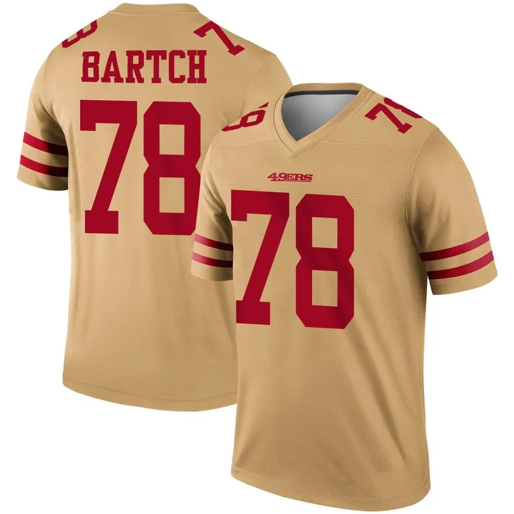 Men's San Francisco 49ers Ben Bartch Nike Inverted Legend Gold Jersey Men's San Francisco 49ers Ben Bartch Nike Inverted Legend Gold Jersey