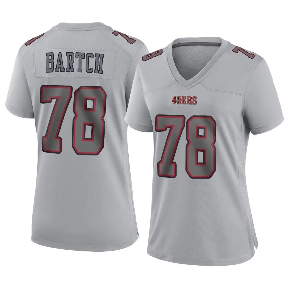 Women's San Francisco 49ers Ben Bartch Nike Atmosphere Fashion Game Gray Jersey Women's San Francisco 49ers Ben Bartch Nike Atmosphere Fashion Game Gray Jersey