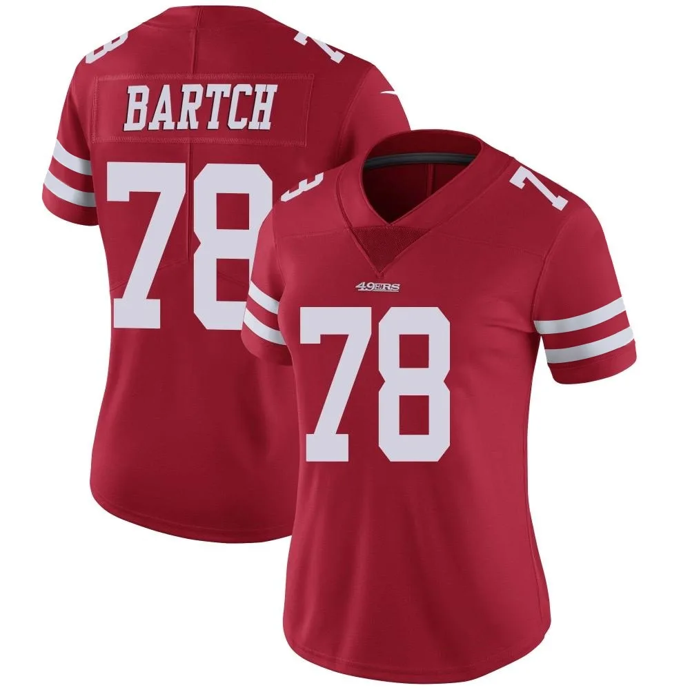 Women's San Francisco 49ers Ben Bartch Nike Team Color Vapor Untouchable Limited Red Jersey Women's San Francisco 49ers Ben Bartch Nike Team Color Vapor Untouchable Limited Red Jersey
