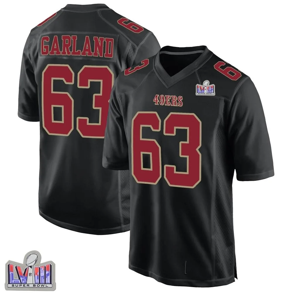 Youth San Francisco 49ers Ben Garland Nike Fashion Super Bowl LVIII Patch Game Black Jersey Youth San Francisco 49ers Ben Garland Nike Fashion Super Bowl LVIII Patch Game Black Jersey