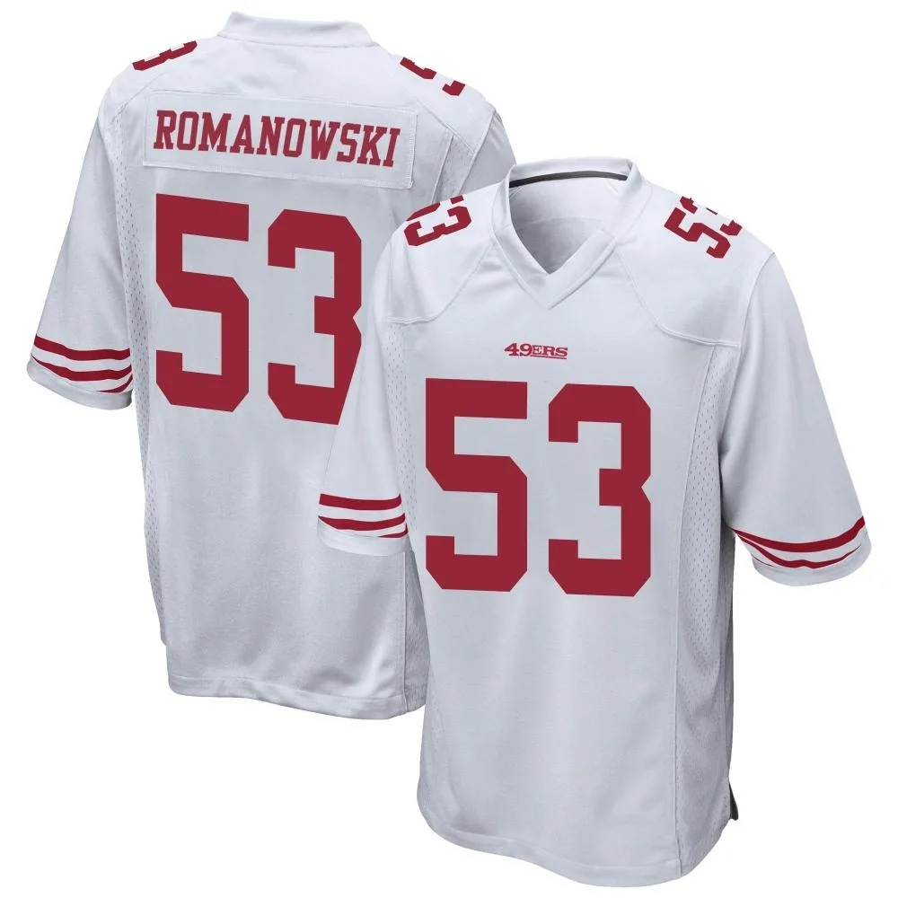 Men's San Francisco 49ers Bill Romanowski Nike Game White Jersey Men's San Francisco 49ers Bill Romanowski Nike Game White Jersey