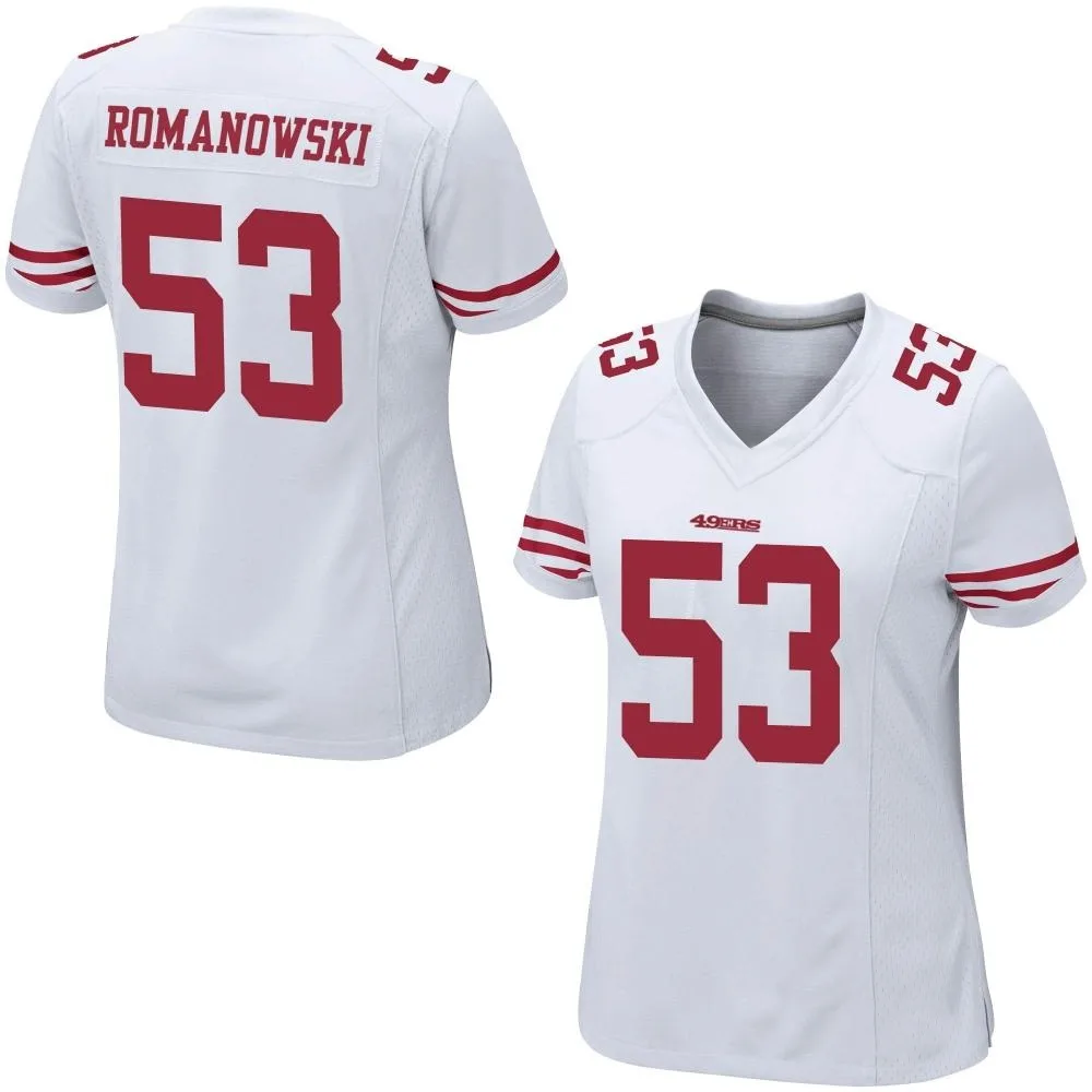 Women's San Francisco 49ers Bill Romanowski Nike Game White Jersey Women's San Francisco 49ers Bill Romanowski Nike Game White Jersey