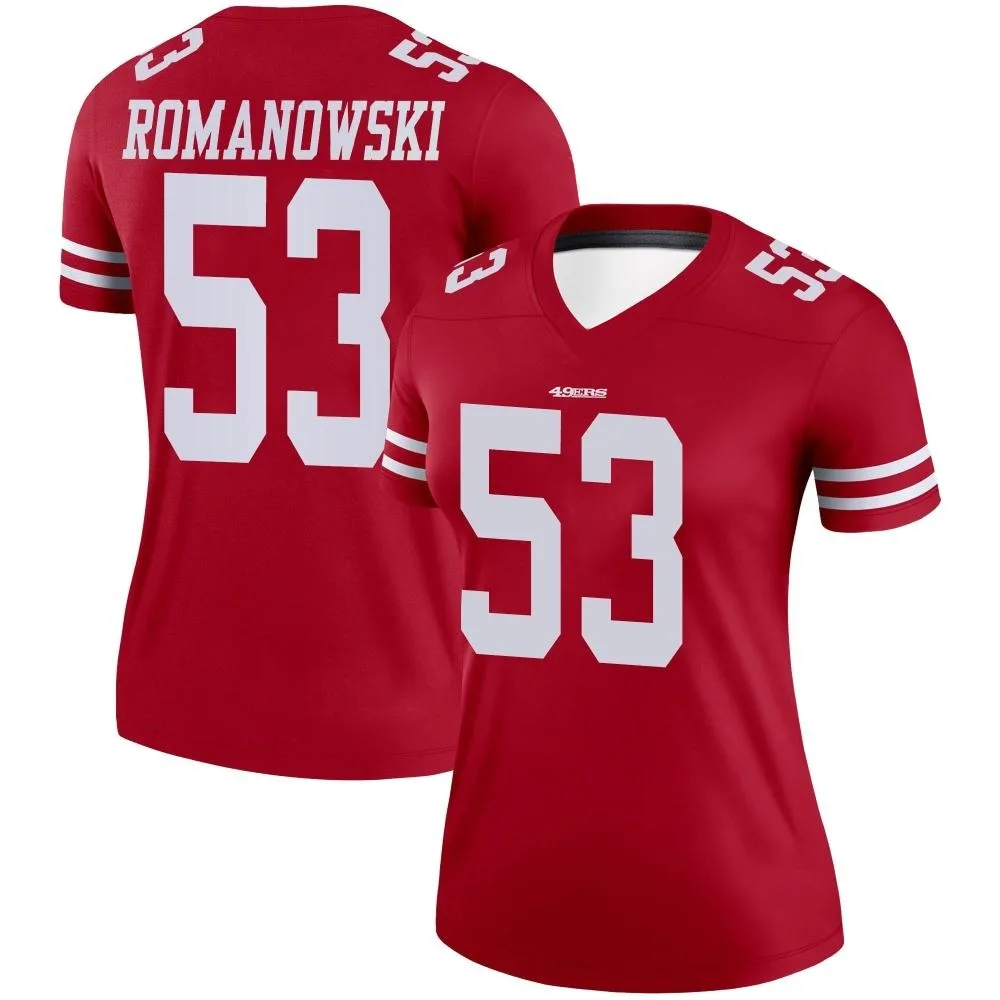 Women's San Francisco 49ers Bill Romanowski Nike Legend Scarlet Jersey Women's San Francisco 49ers Bill Romanowski Nike Legend Scarlet Jersey