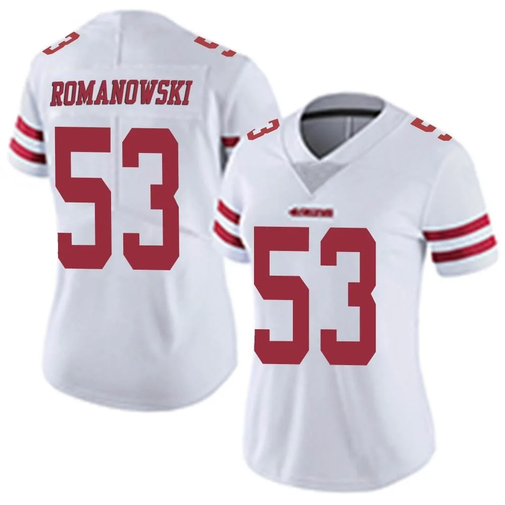 Women's San Francisco 49ers Bill Romanowski Nike Vapor Untouchable Limited White Jersey Women's San Francisco 49ers Bill Romanowski Nike Vapor Untouchable Limited White Jersey