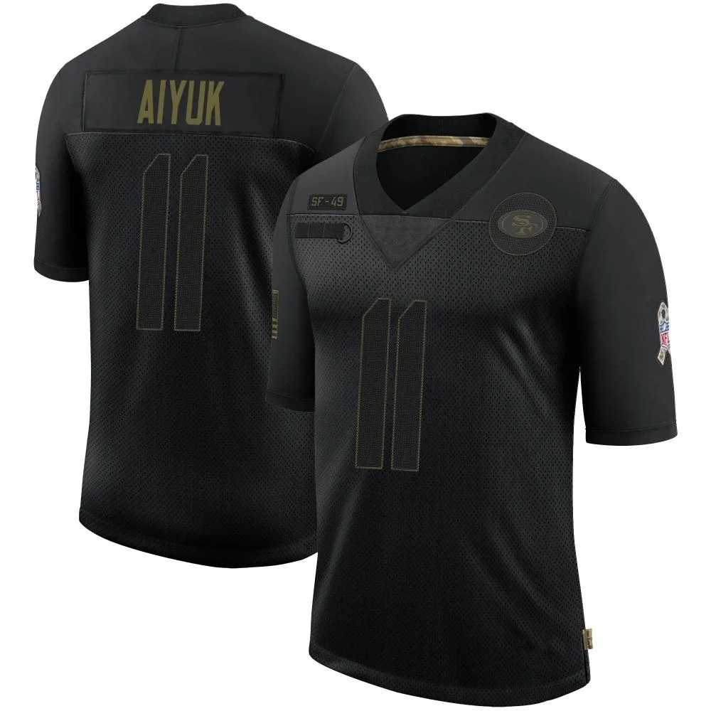 Men's San Francisco 49ers Brandon Aiyuk Nike 2020 Salute To Service Limited Black Jersey Men's San Francisco 49ers Brandon Aiyuk Nike 2020 Salute To Service Limited Black Jersey
