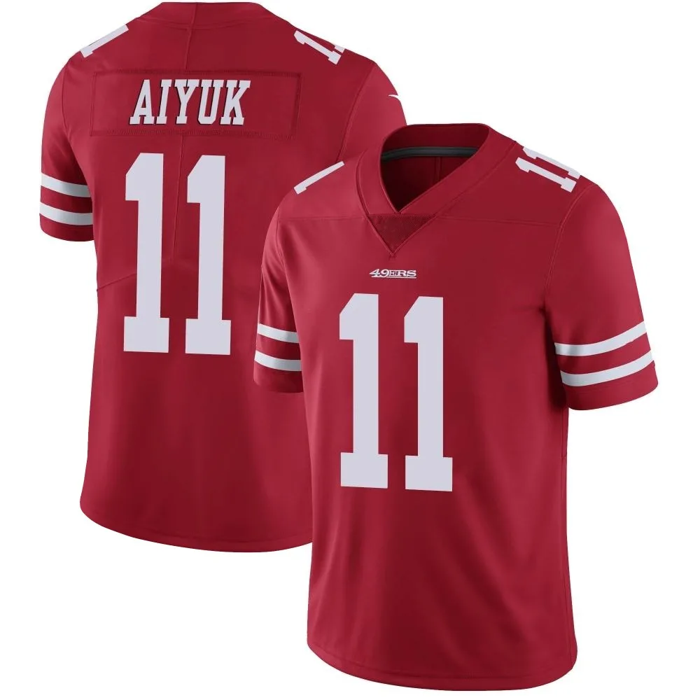 Men's San Francisco 49ers Brandon Aiyuk Nike Team Color Vapor Untouchable Limited Red Jersey Men's San Francisco 49ers Brandon Aiyuk Nike Team Color Vapor Untouchable Limited Red Jersey