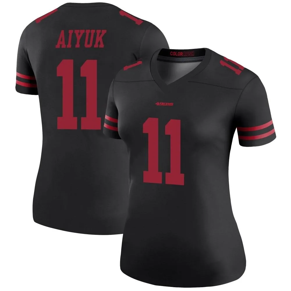 Women's San Francisco 49ers Brandon Aiyuk Nike Color Rush Legend Black Jersey Women's San Francisco 49ers Brandon Aiyuk Nike Color Rush Legend Black Jersey