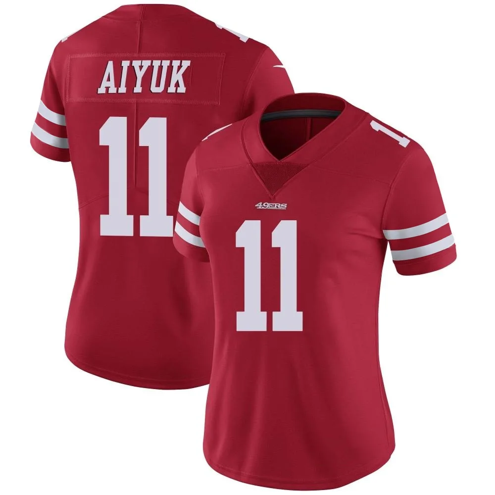 Women's San Francisco 49ers Brandon Aiyuk Nike Team Color Vapor Untouchable Limited Red Jersey Women's San Francisco 49ers Brandon Aiyuk Nike Team Color Vapor Untouchable Limited Red Jersey