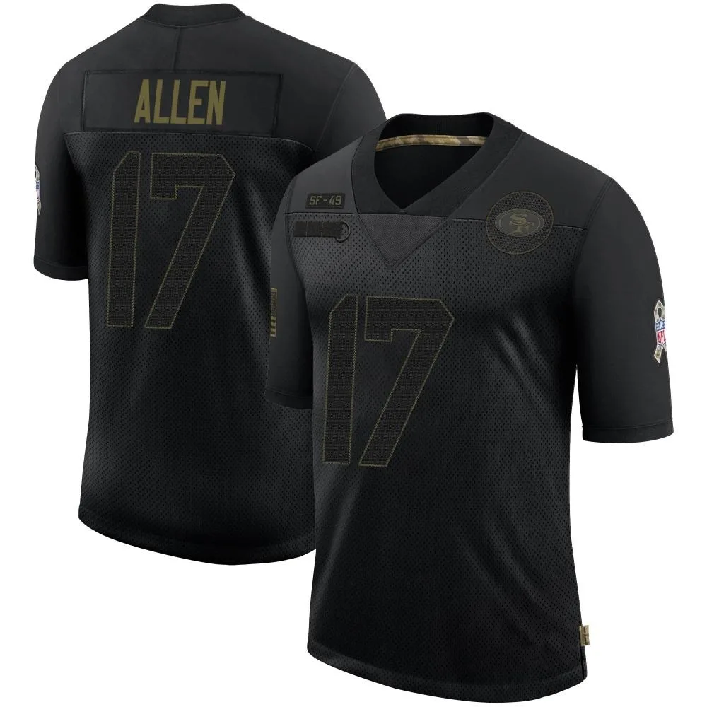 Men's San Francisco 49ers Brandon Allen Nike 2020 Salute To Service Limited Black Jersey Men's San Francisco 49ers Brandon Allen Nike 2020 Salute To Service Limited Black Jersey
