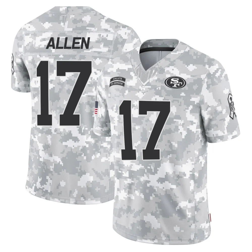 Men's San Francisco 49ers Brandon Allen Nike 2024 Salute To Service Limited Arctic Camo Jersey Men's San Francisco 49ers Brandon Allen Nike 2024 Salute To Service Limited Arctic Camo Jersey