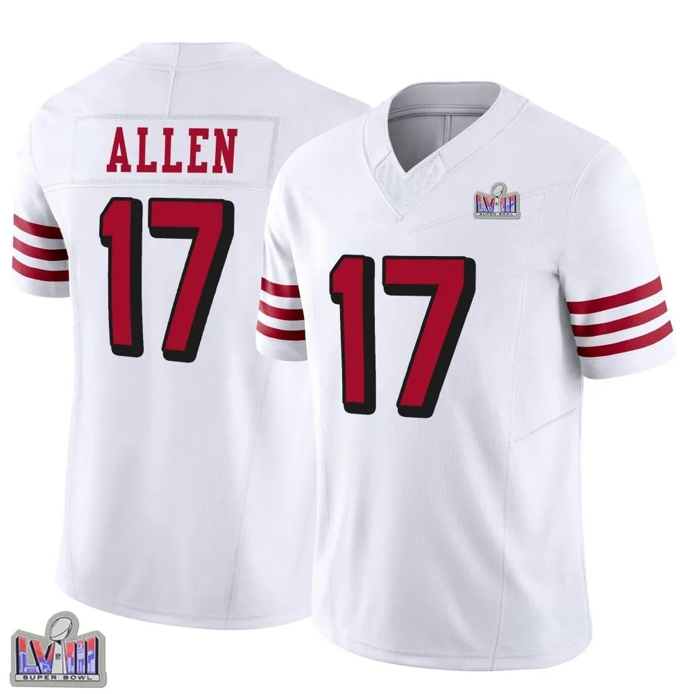 Men's San Francisco 49ers Brandon Allen Nike Alternate Vapor F.U.S.E. Super Bowl LVIII Patch Limited White Jersey Men's San Francisco 49ers Brandon Allen Nike Alternate Vapor F.U.S.E. Super Bowl LVIII Patch Limited White Jersey