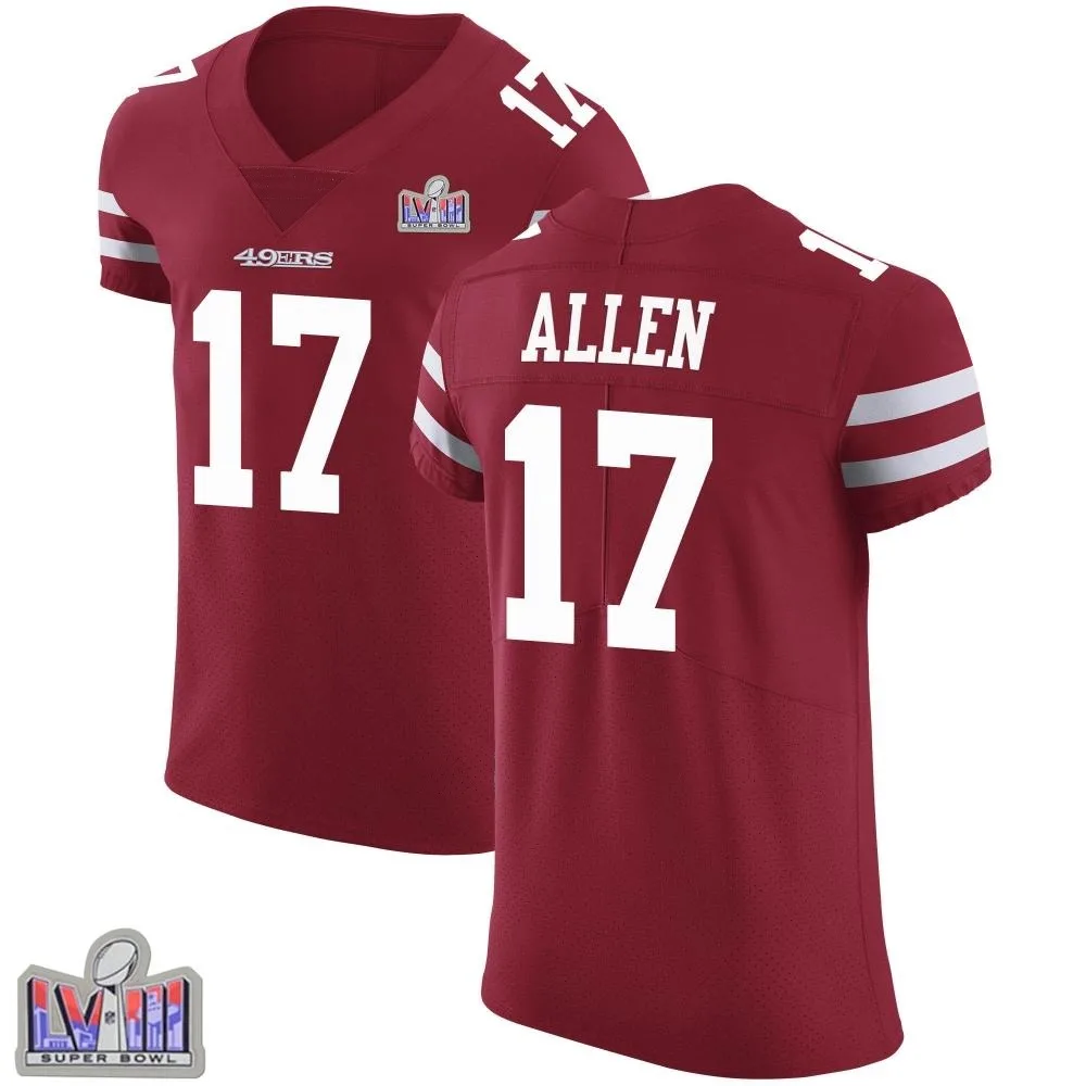 Men's San Francisco 49ers Brandon Allen Nike Team Color Vapor Untouchable Super Bowl LVIII Patch Elite Red Jersey Men's San Francisco 49ers Brandon Allen Nike Team Color Vapor Untouchable Super Bowl LVIII Patch Elite Red Jersey