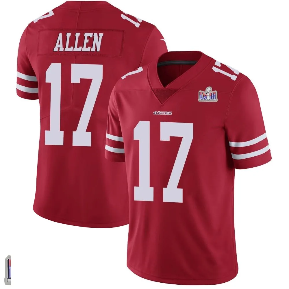 Men's San Francisco 49ers Brandon Allen Nike Team Color Vapor Untouchable Super Bowl LVIII Patch Limited Red Jersey