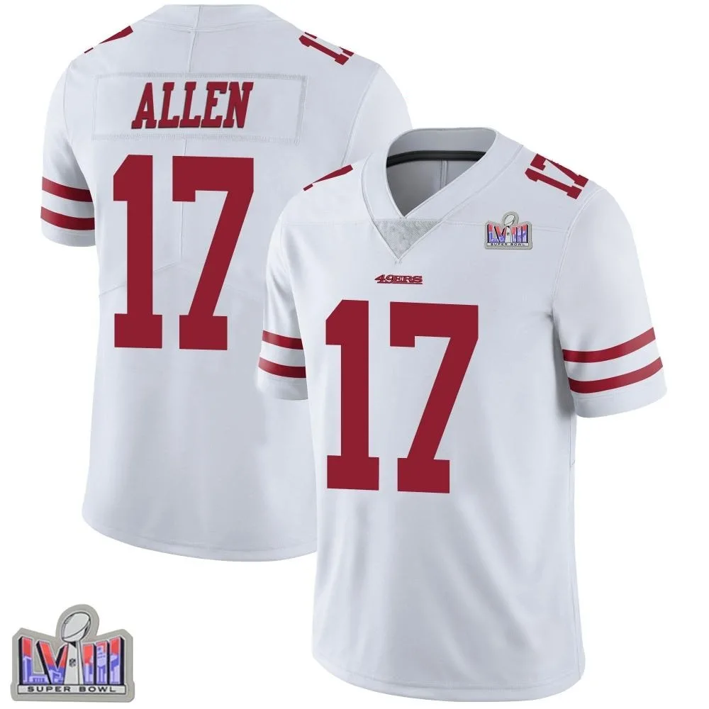 Men's San Francisco 49ers Brandon Allen Nike Vapor Untouchable Super Bowl LVIII Patch Limited White Jersey Men's San Francisco 49ers Brandon Allen Nike Vapor Untouchable Super Bowl LVIII Patch Limited White Jersey