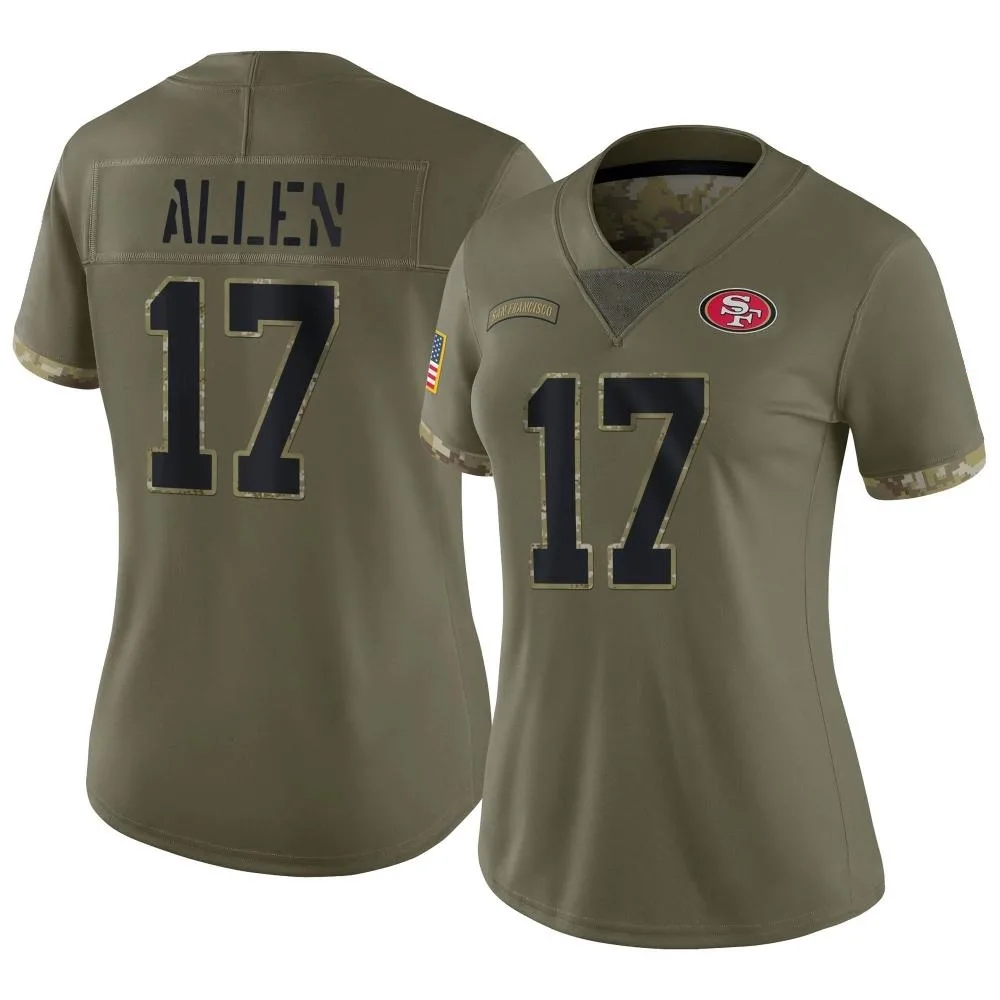 Women's San Francisco 49ers Brandon Allen Nike 2022 Salute To Service Limited Olive Jersey Women's San Francisco 49ers Brandon Allen Nike 2022 Salute To Service Limited Olive Jersey