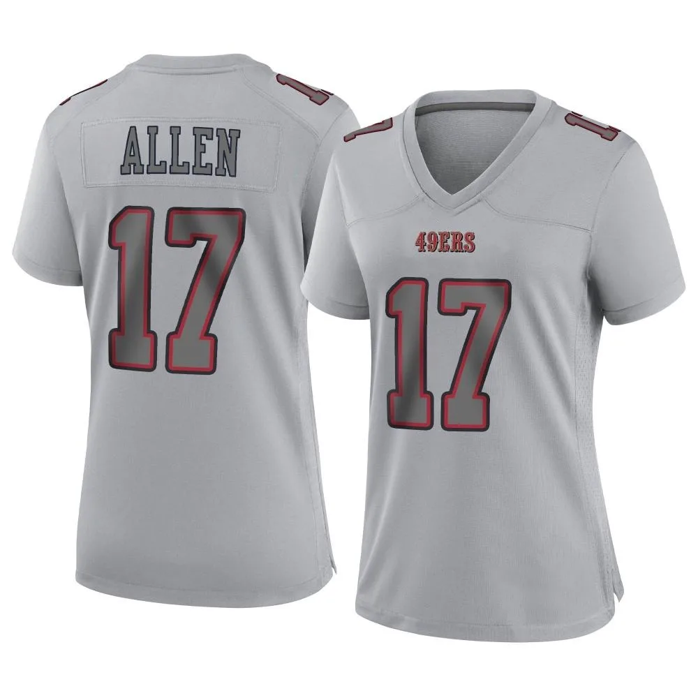 Women's San Francisco 49ers Brandon Allen Nike Atmosphere Fashion Game Gray Jersey Women's San Francisco 49ers Brandon Allen Nike Atmosphere Fashion Game Gray Jersey