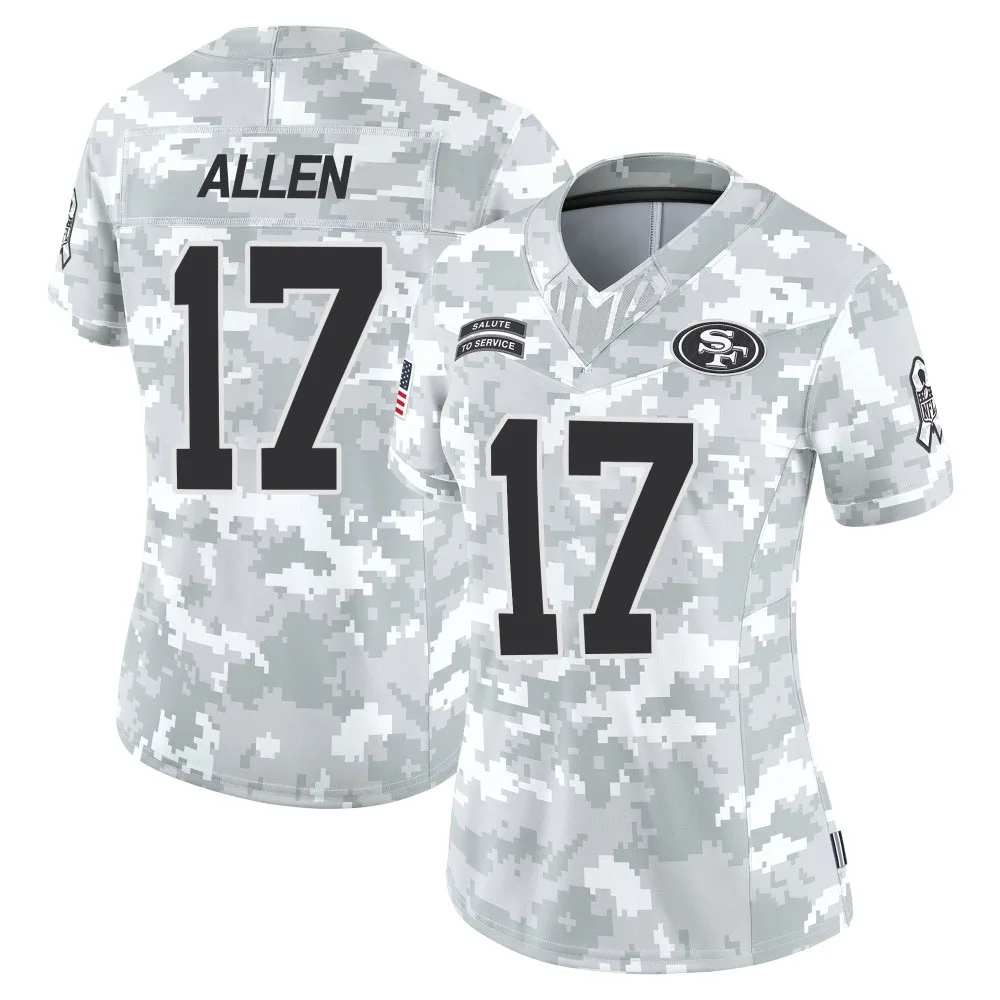 Women's San Francisco 49ers Brandon Allen Nike Francisco 2024 Salute To Service Limited Arctic Camo Jersey Women's San Francisco 49ers Brandon Allen Nike Francisco 2024 Salute To Service Limited Arctic Camo Jersey