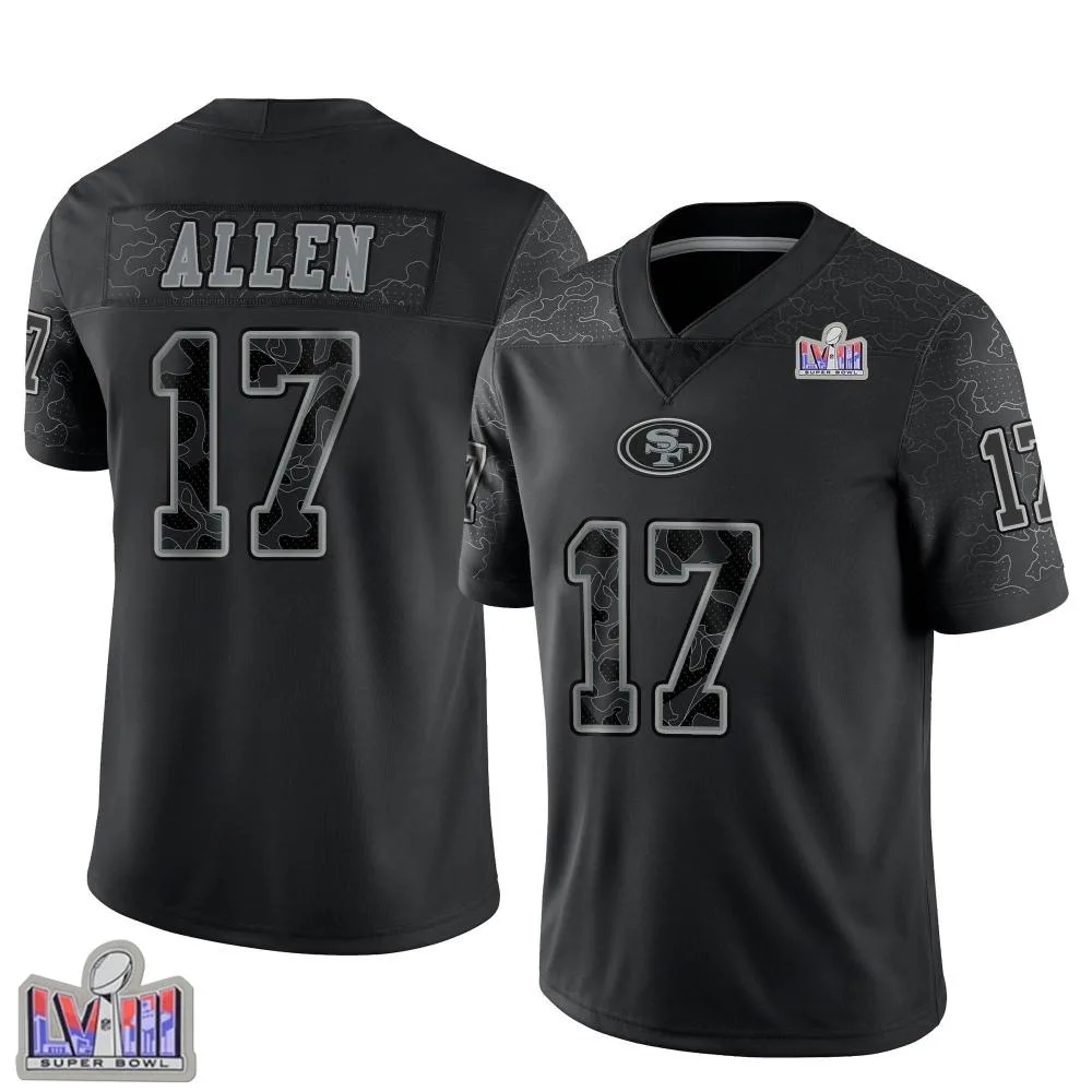 Youth San Francisco 49ers Brandon Allen Nike Reflective Super Bowl LVIII Patch Limited Black Jersey Youth San Francisco 49ers Brandon Allen Nike Reflective Super Bowl LVIII Patch Limited Black Jersey