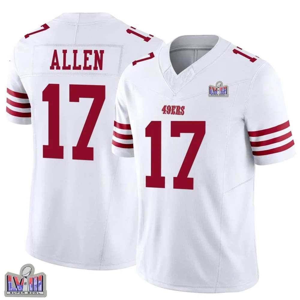 Youth San Francisco 49ers Brandon Allen Nike Vapor F.U.S.E. Super Bowl LVIII Patch Limited White Jersey Youth San Francisco 49ers Brandon Allen Nike Vapor F.U.S.E. Super Bowl LVIII Patch Limited White Jersey
