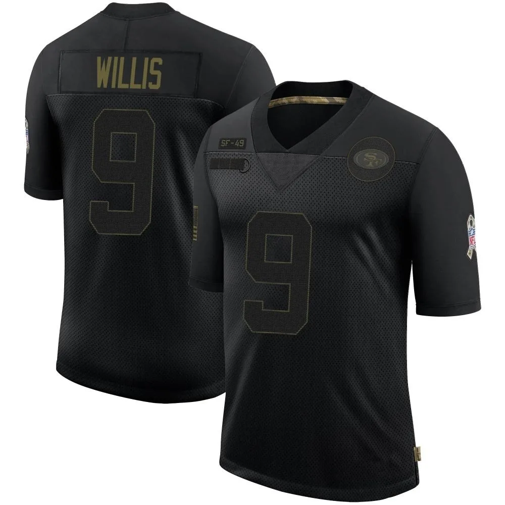 Men's San Francisco 49ers Brayden Willis Nike 2020 Salute To Service Limited Black Jersey Men's San Francisco 49ers Brayden Willis Nike 2020 Salute To Service Limited Black Jersey