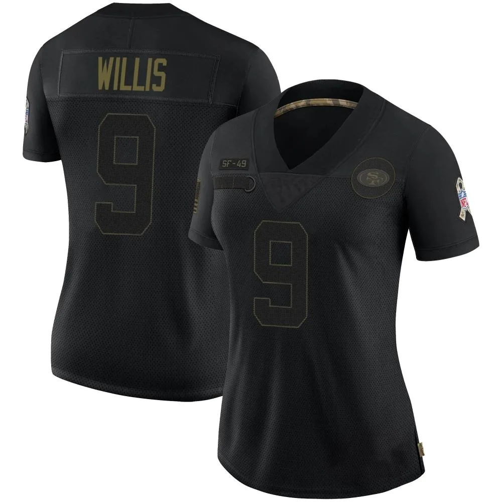 Women's San Francisco 49ers Brayden Willis Nike 2020 Salute To Service Limited Black Jersey Women's San Francisco 49ers Brayden Willis Nike 2020 Salute To Service Limited Black Jersey