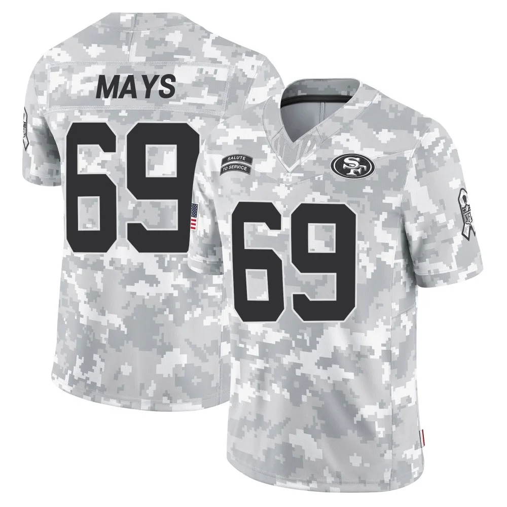Men's San Francisco 49ers Briason Mays Nike 2024 Salute To Service Limited Arctic Camo Jersey Men's San Francisco 49ers Briason Mays Nike 2024 Salute To Service Limited Arctic Camo Jersey