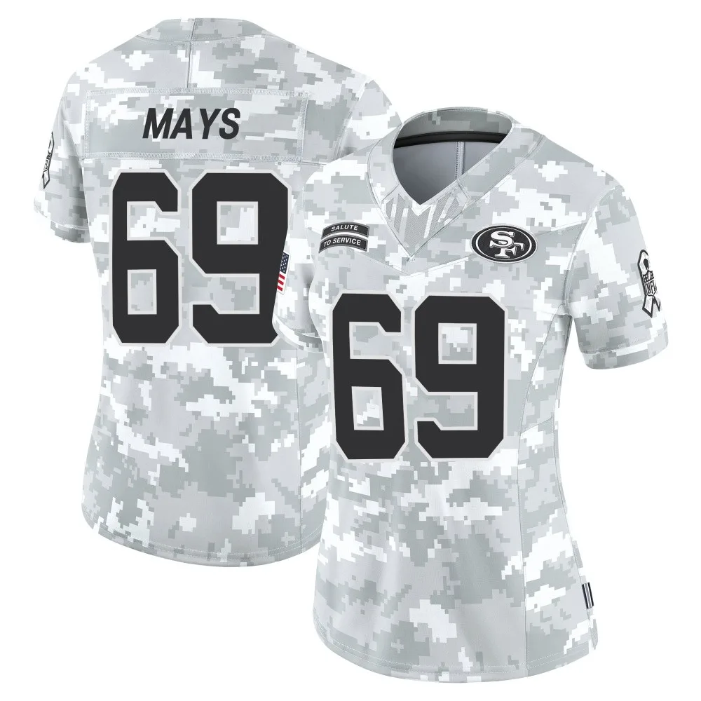 Women's San Francisco 49ers Briason Mays Nike Francisco 2024 Salute To Service Limited Arctic Camo Jersey Women's San Francisco 49ers Briason Mays Nike Francisco 2024 Salute To Service Limited Arctic Camo Jersey