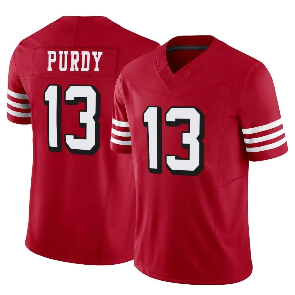 Men's San Francisco 49ers Brock Purdy Nike Alternate Vapor F.U.S.E. Limited Scarlet Jersey Men's San Francisco 49ers Brock Purdy Nike Alternate Vapor F.U.S.E. Limited Scarlet Jersey