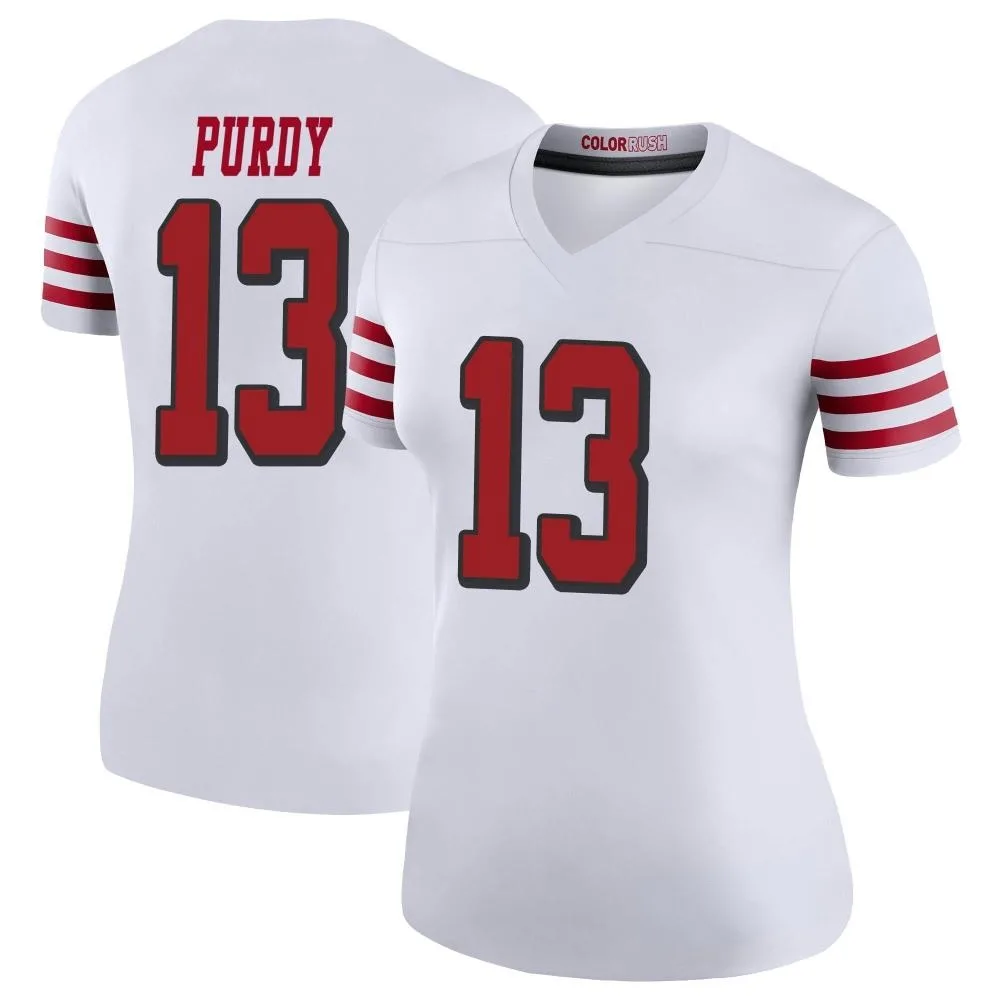 Women's San Francisco 49ers Brock Purdy Nike Color Rush Legend White Jersey Women's San Francisco 49ers Brock Purdy Nike Color Rush Legend White Jersey