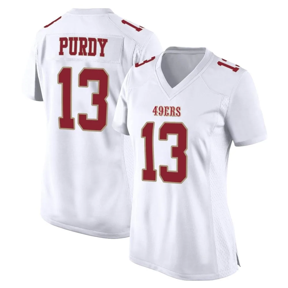 Women's San Francisco 49ers Brock Purdy Nike Fashion Game White Jersey Women's San Francisco 49ers Brock Purdy Nike Fashion Game White Jersey
