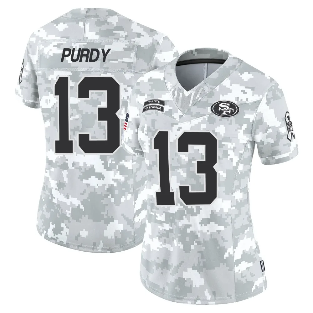 Women's San Francisco 49ers Brock Purdy Nike Francisco 2024 Salute To Service Limited Arctic Camo Jersey Women's San Francisco 49ers Brock Purdy Nike Francisco 2024 Salute To Service Limited Arctic Camo Jersey