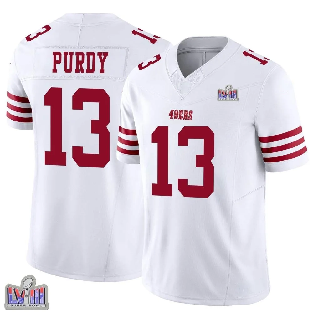 Youth San Francisco 49ers Brock Purdy Nike Vapor F.U.S.E. Super Bowl LVIII Patch Limited White Jersey Youth San Francisco 49ers Brock Purdy Nike Vapor F.U.S.E. Super Bowl LVIII Patch Limited White Jersey