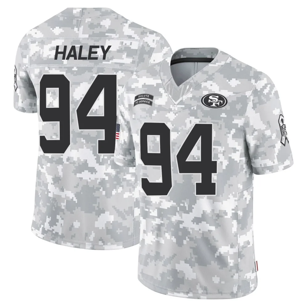 Men's San Francisco 49ers Charles Haley Nike 2024 Salute To Service Limited Arctic Camo Jersey Men's San Francisco 49ers Charles Haley Nike 2024 Salute To Service Limited Arctic Camo Jersey