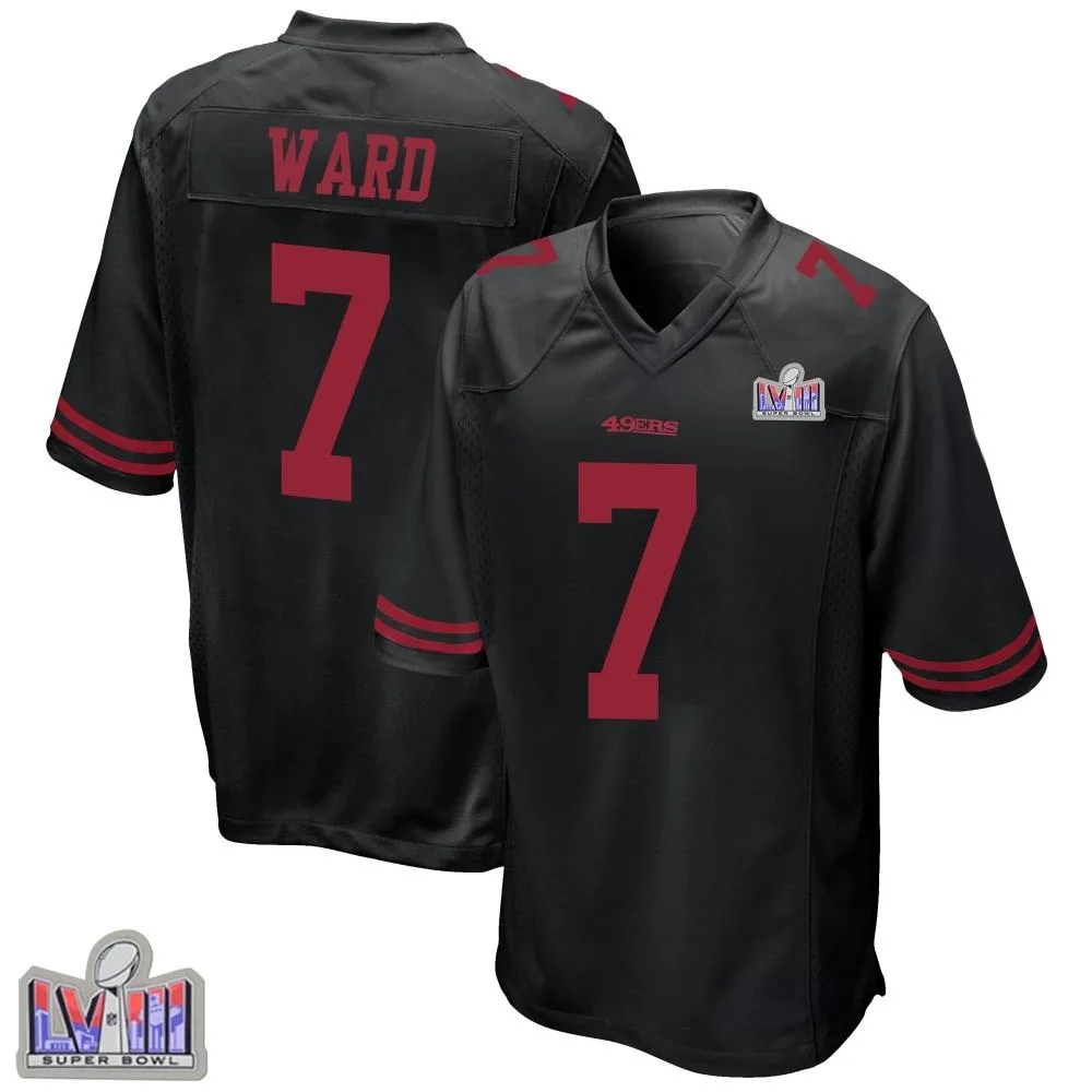 Men's San Francisco 49ers Charvarius Ward Nike Alternate Super Bowl LVIII Patch Game Black Jersey Men's San Francisco 49ers Charvarius Ward Nike Alternate Super Bowl LVIII Patch Game Black Jersey