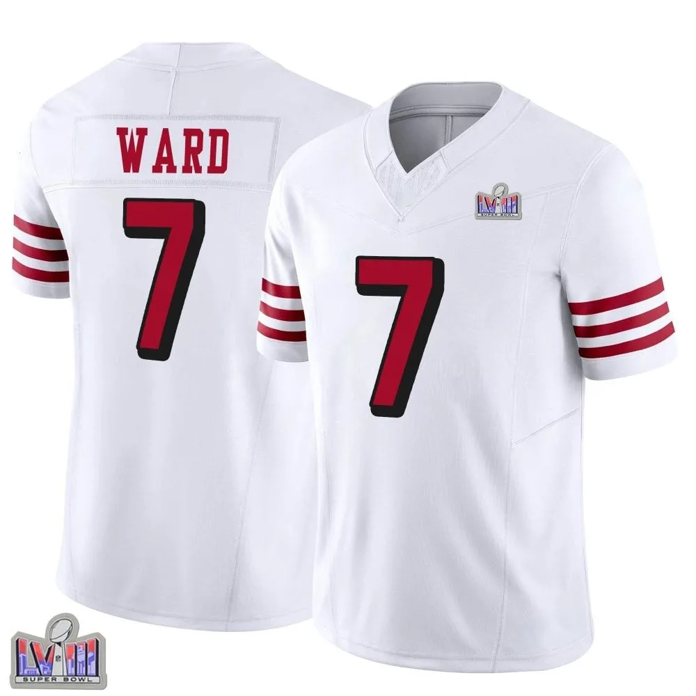 Men's San Francisco 49ers Charvarius Ward Nike Alternate Vapor F.U.S.E. Super Bowl LVIII Patch Limited White Jersey Men's San Francisco 49ers Charvarius Ward Nike Alternate Vapor F.U.S.E. Super Bowl LVIII Patch Limited White Jersey